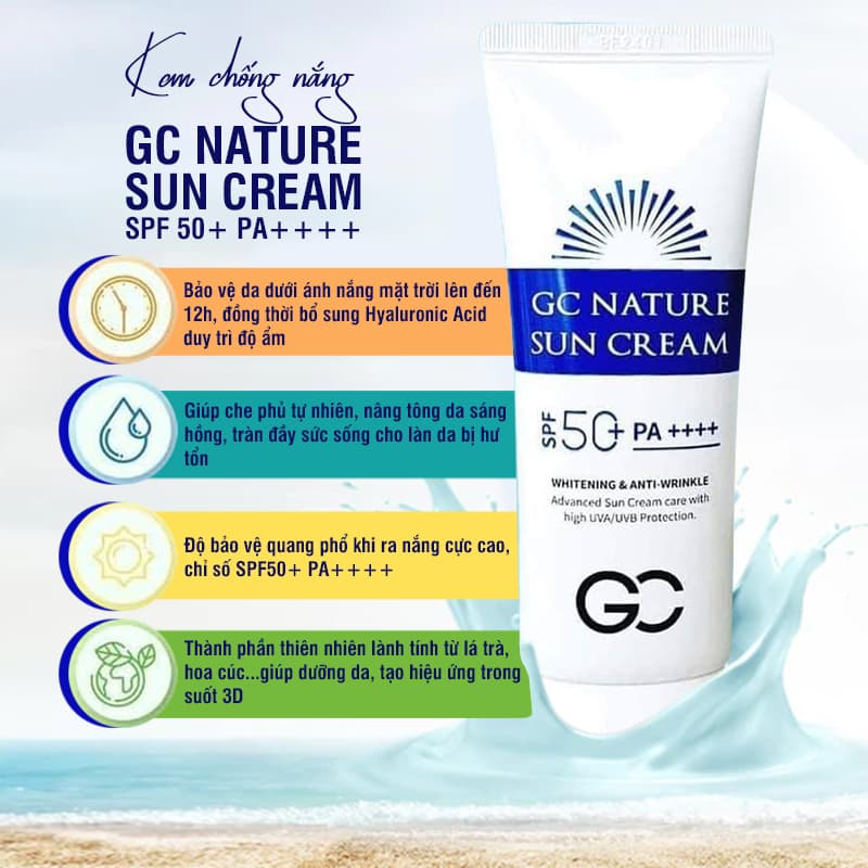Kem chống nắng GC Nature Sun Cream SPF bao nhiêu?